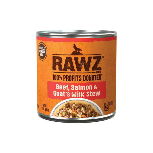RAWZ Chicken, Beef, salmon, coconut oil & Goat Milk Stew 12/10oz