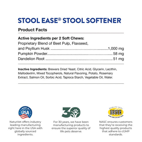 NATURVET Soft Chew Stool Ease 40CT