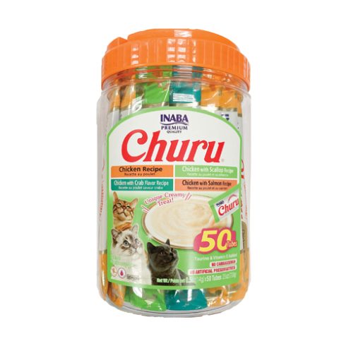 Inaba Churu 50 ct Chicken & Seafood Variety Jar – front of package (official image)