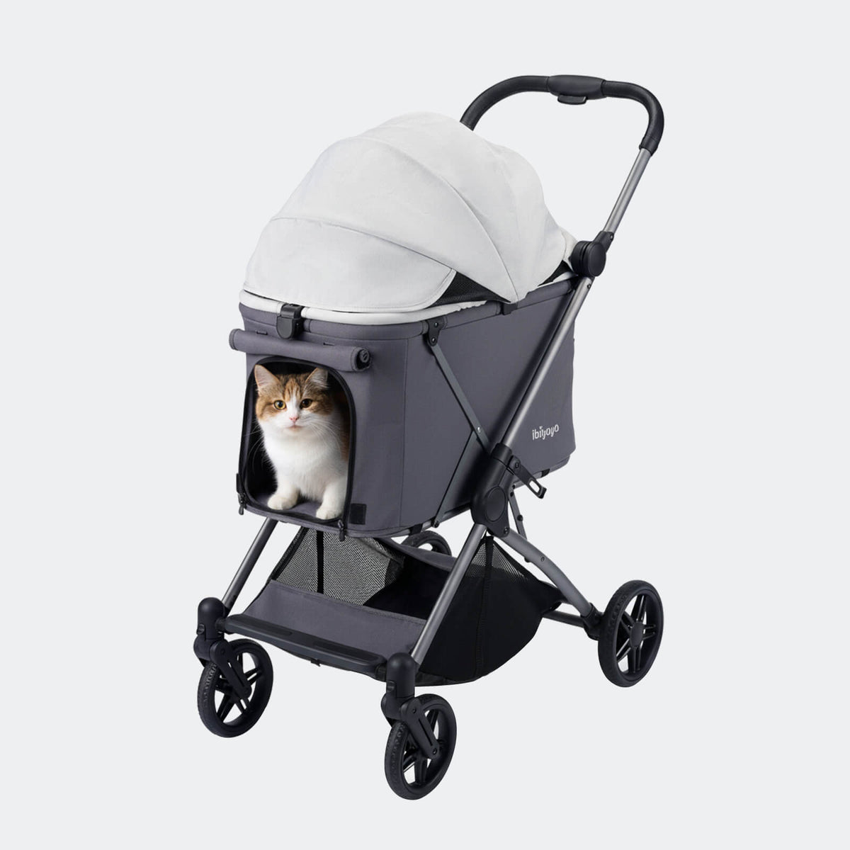 Ibiyaya Maxi Deep Carriage Pet Stroller – Twin Gray detail