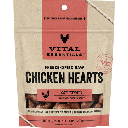 VITAL ESSENTIALS FD Chicken Hearts 0.8OZ | Cat