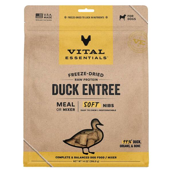 Vital Essential Raw Duck Entree&Mixer Soft Nibs 14OZ