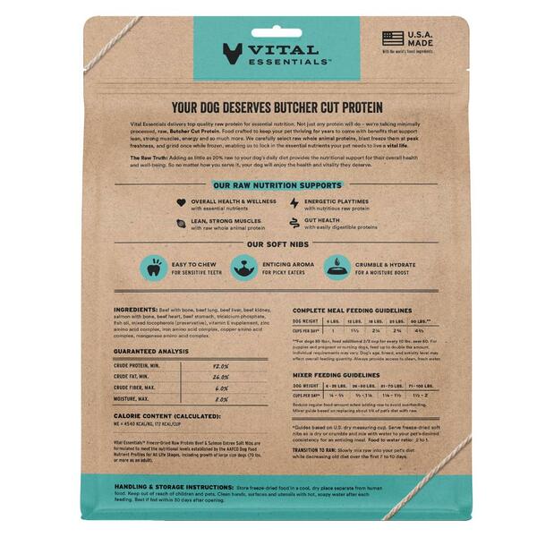 Vital Essential Raw Beef & Salmon Entree&Mixer Soft Nibs