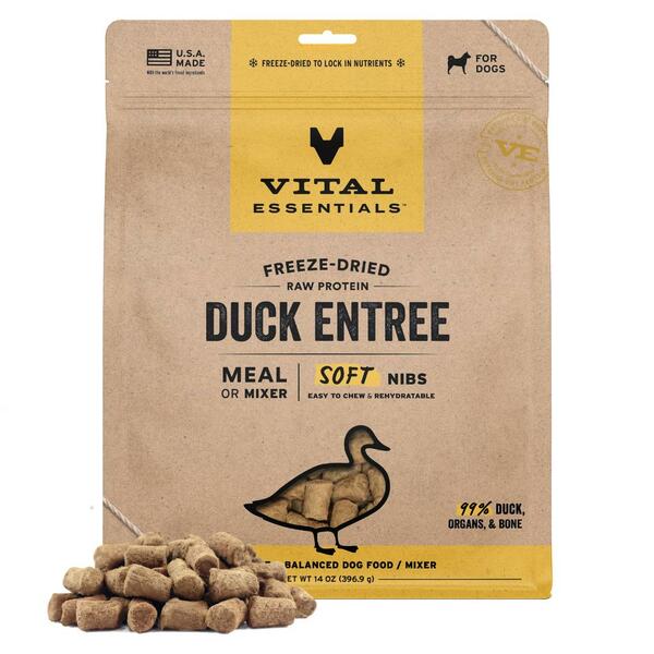 Vital Essential Raw Duck Entree&Mixer Soft Nibs 14OZ