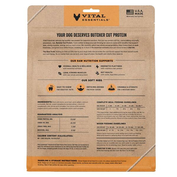 Vital Essential Raw Pork Entree&Mixer Soft Nibs 14OZ