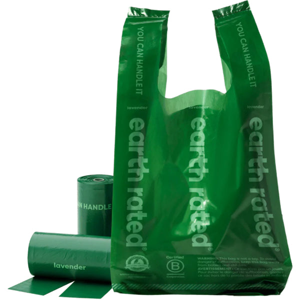 EARTH RATED Scented Handle Refill Bags Lavender | 8 Rolls 120 Bags