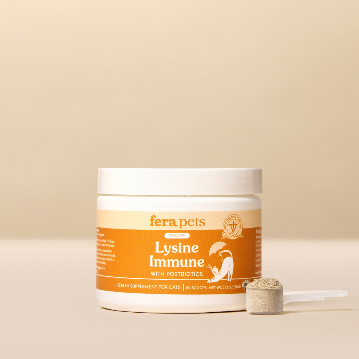 Fera Pets L-Lysine Immune Supplement with Postbiotics for Cats – 60 g