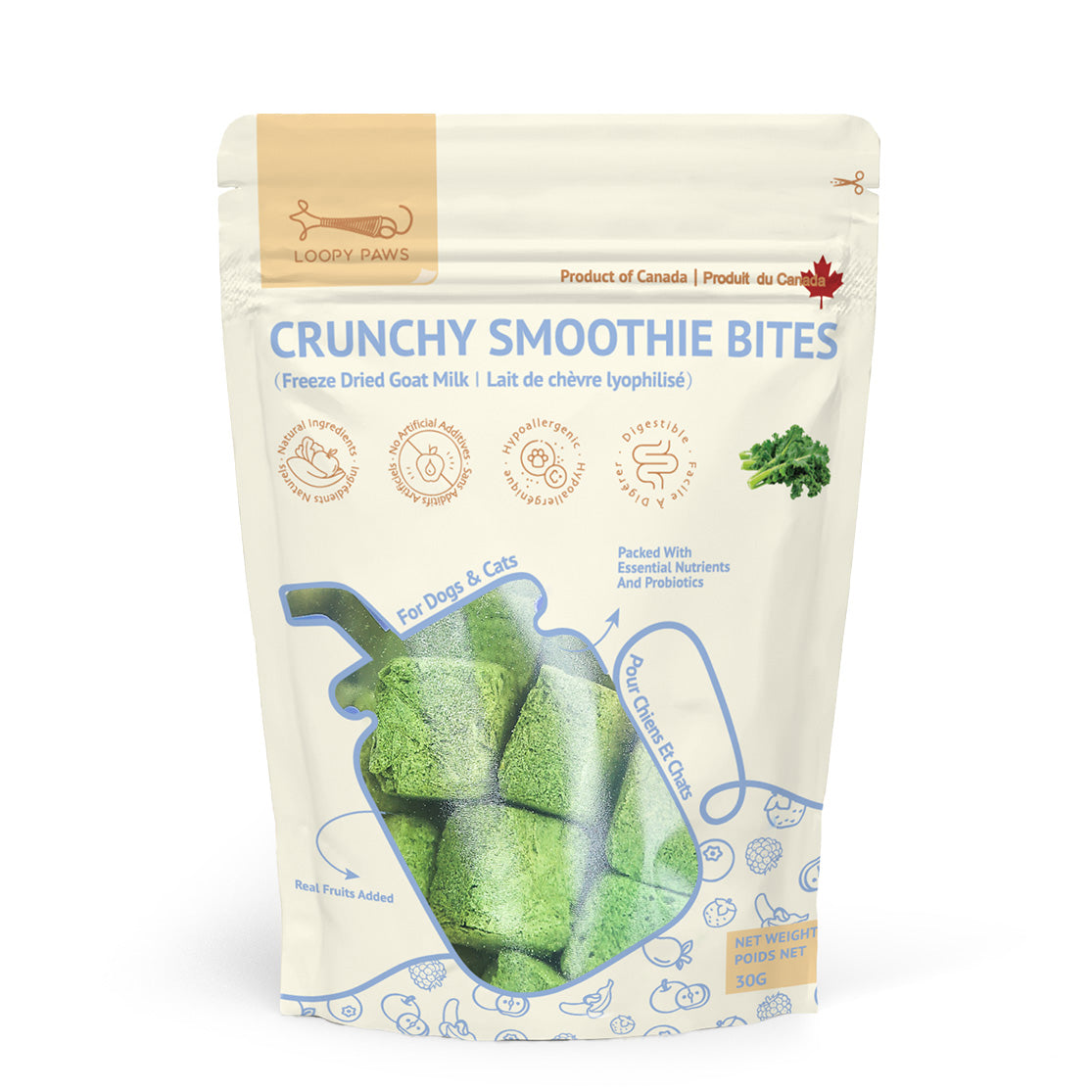 Loopy Paws Crunchy Smoothie Bites Kale (official image)