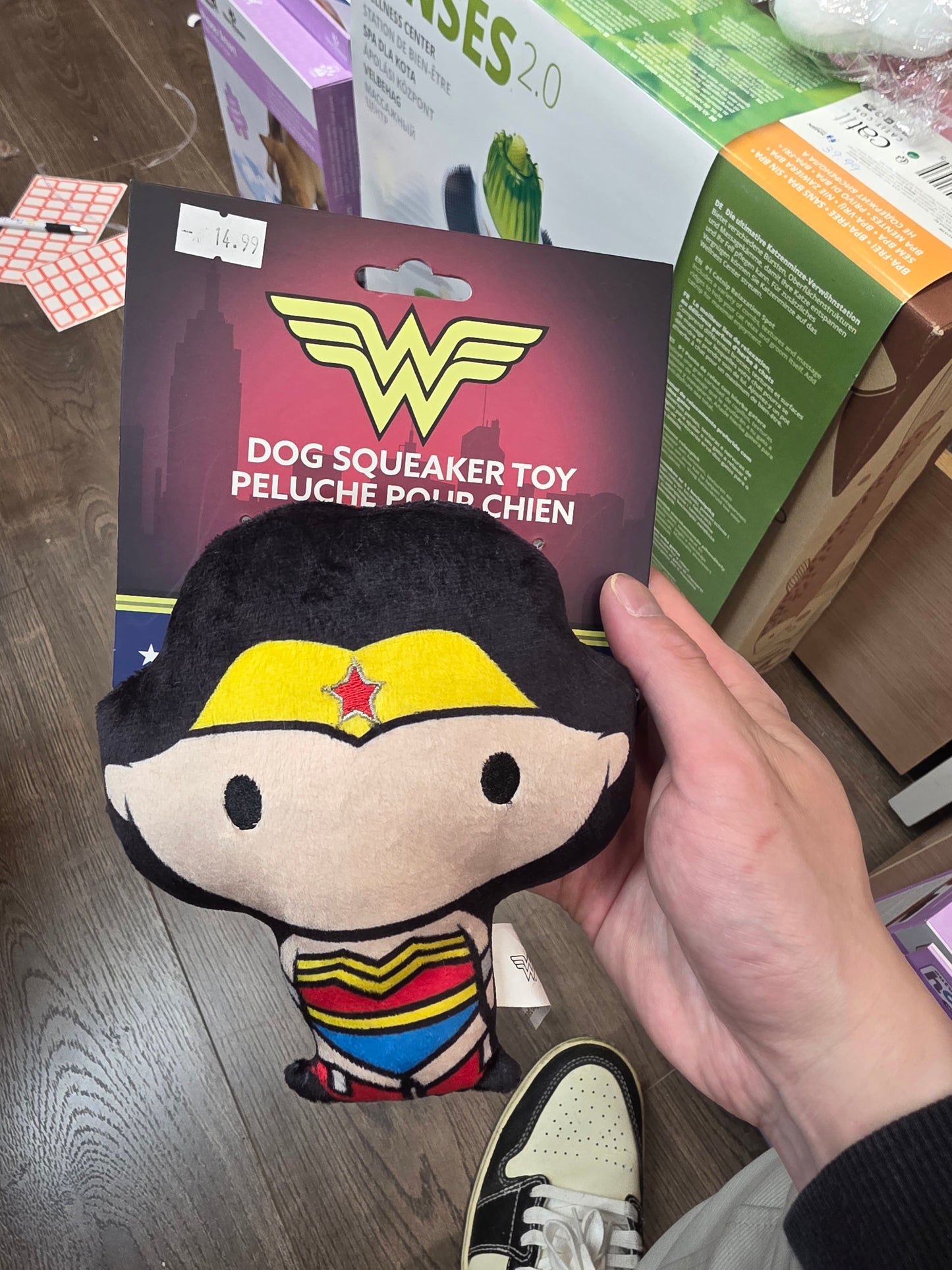 Dog squeaker toy wonder woman