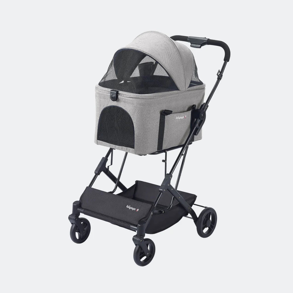 Ibiyaya® Essential – Travois Tri-fold Pet Travel System XL, Pet Stroller with Detachable Carrier