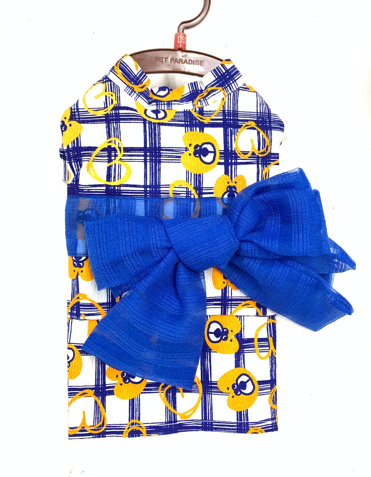 BEACHE HOLIC pet clothes blue bow tie with yellow bears