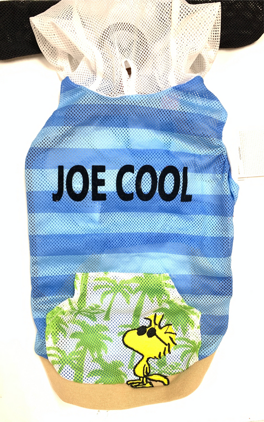 Peanuts Worldwide pet clothing for summer with snoopy blue strips JOE COOL