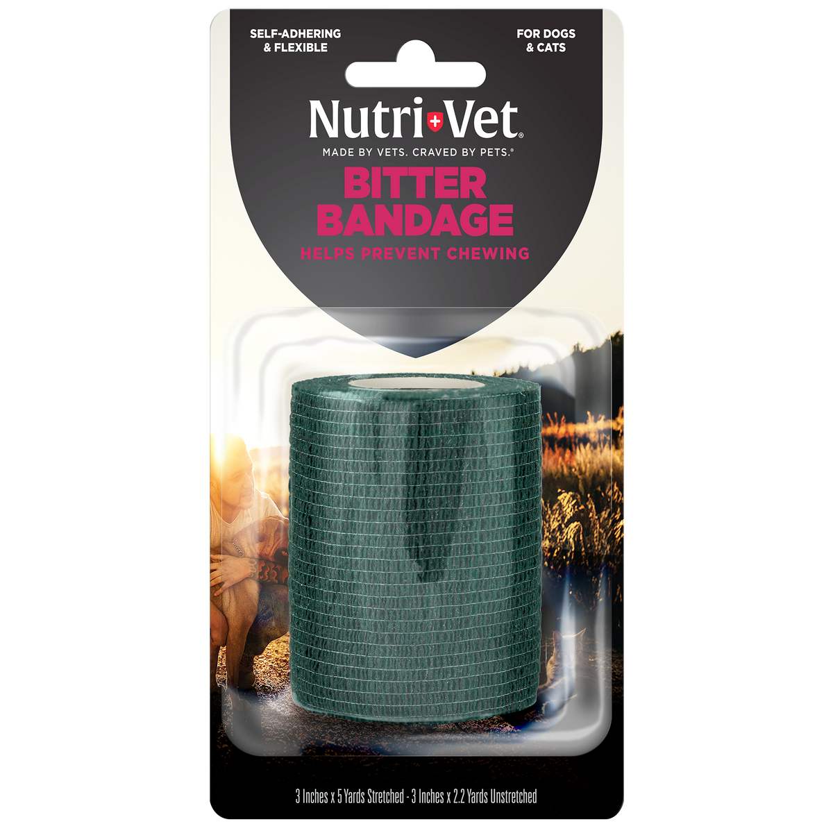 Nutri-Vet Bitter Bandage for Dogs & Cats – 3 in, Assorted Colours