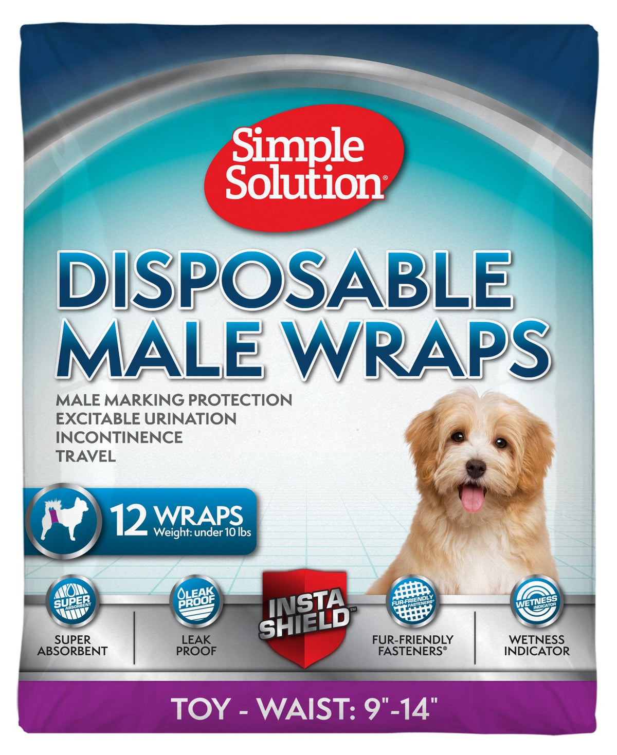 Simple Solution Disposable Male Dog Wraps 12 Pack