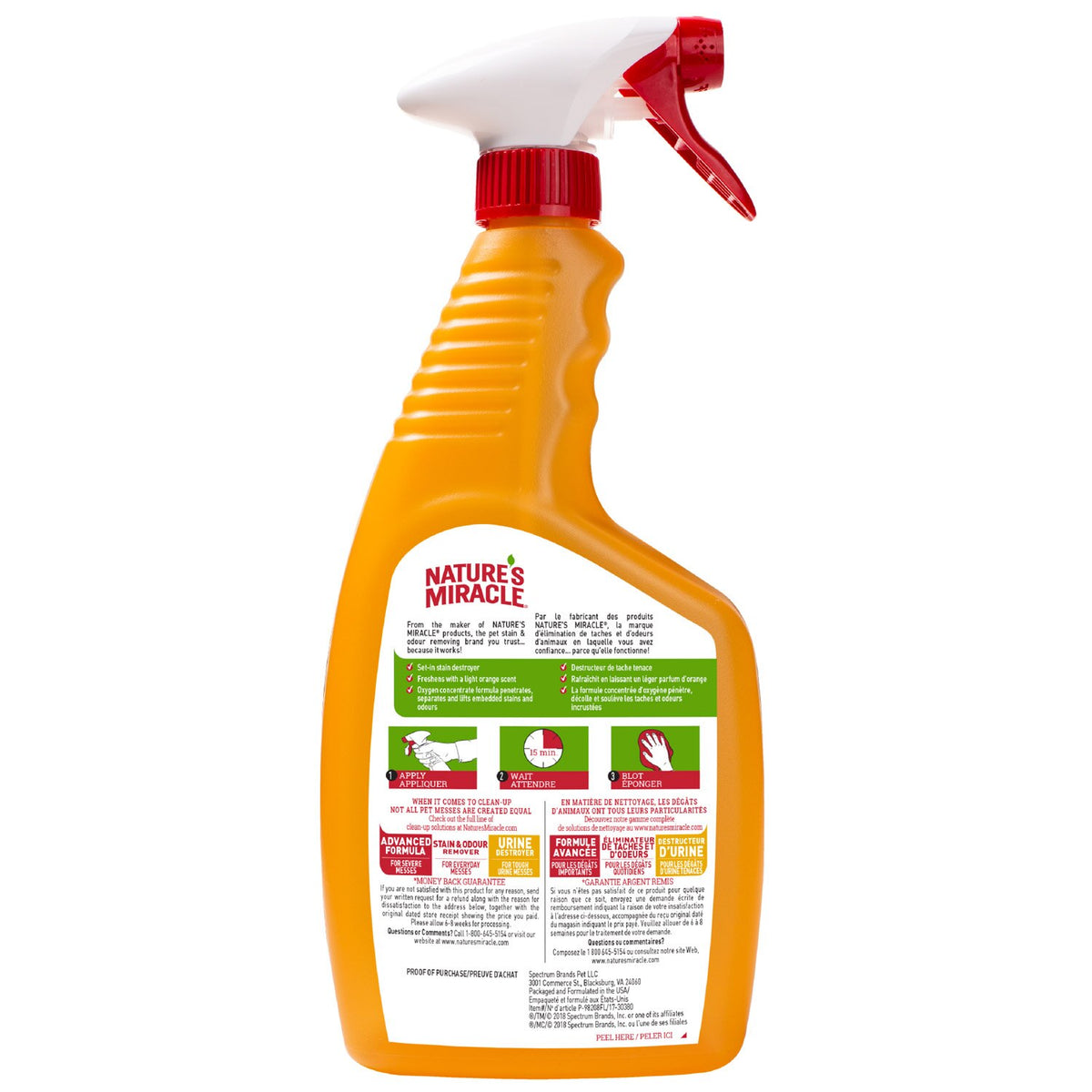 Nature's Miracle Just for Cats Oxy Set-In Stain Destroyer Spray – 709 mL