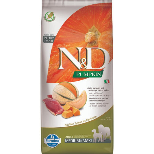 FARMINA N&D PUMPKIN Dog Duck & Cantaloupe AD MED/MAXI 12kg