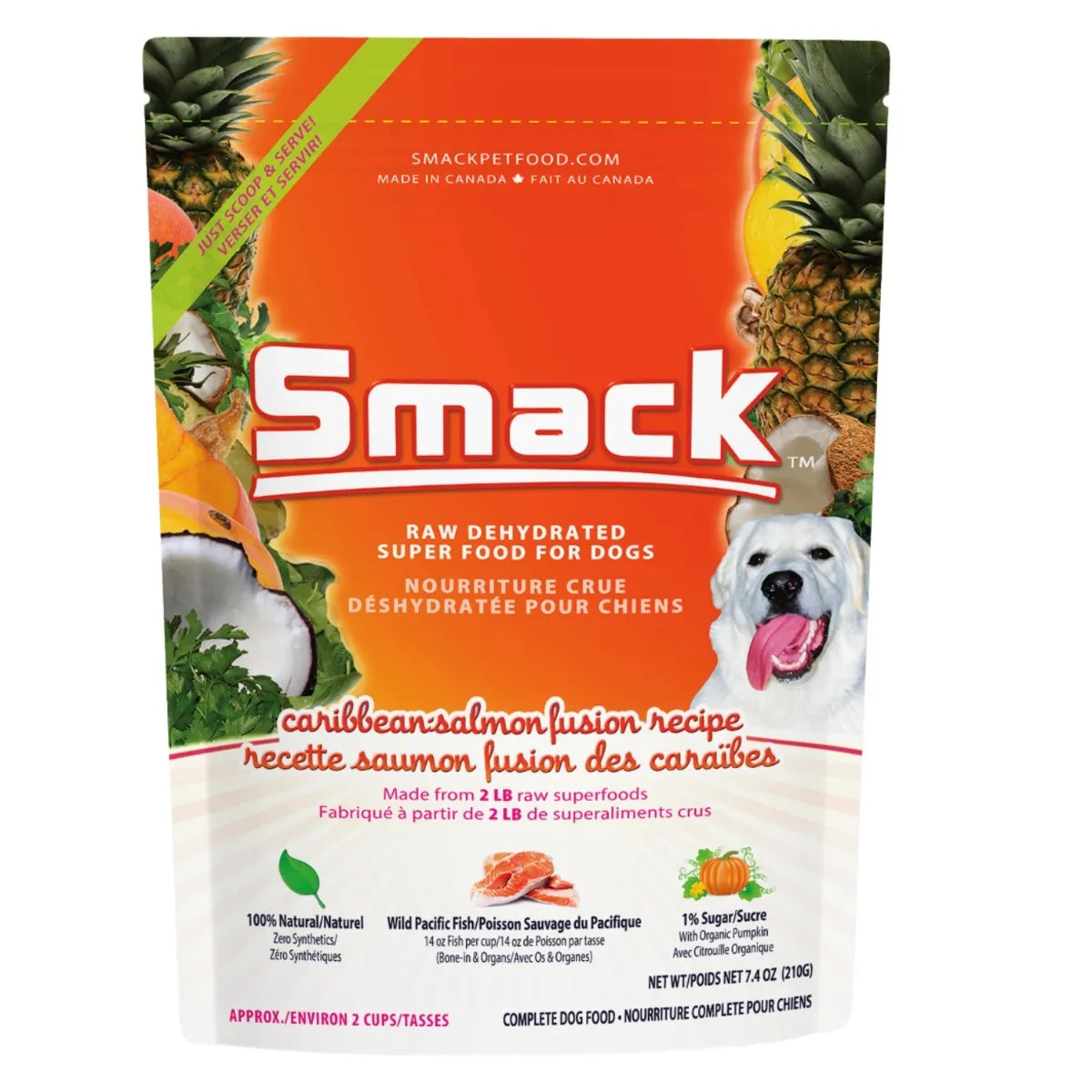 Smack Raw Dehydrated Dog Food - Caribbean-Salmon Fusion Recipe