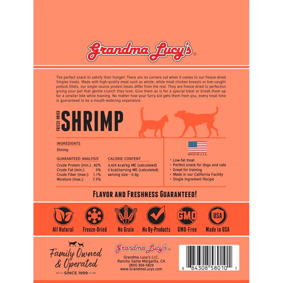GRANDMA LUCY'S Shrimp SINGLES Freeze Dried