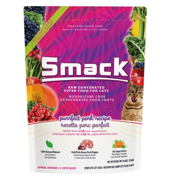Smack Raw Dehydrated Cat Food - Purrfect Pork Recipe