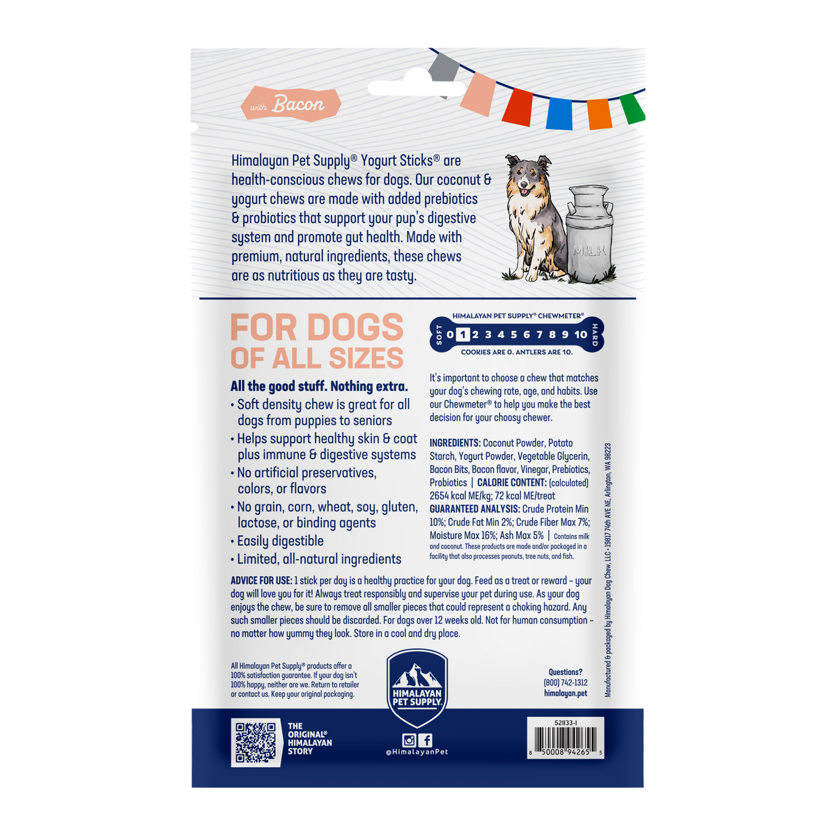 Himalayan Dog Chew Yogurt Sticks Bacon