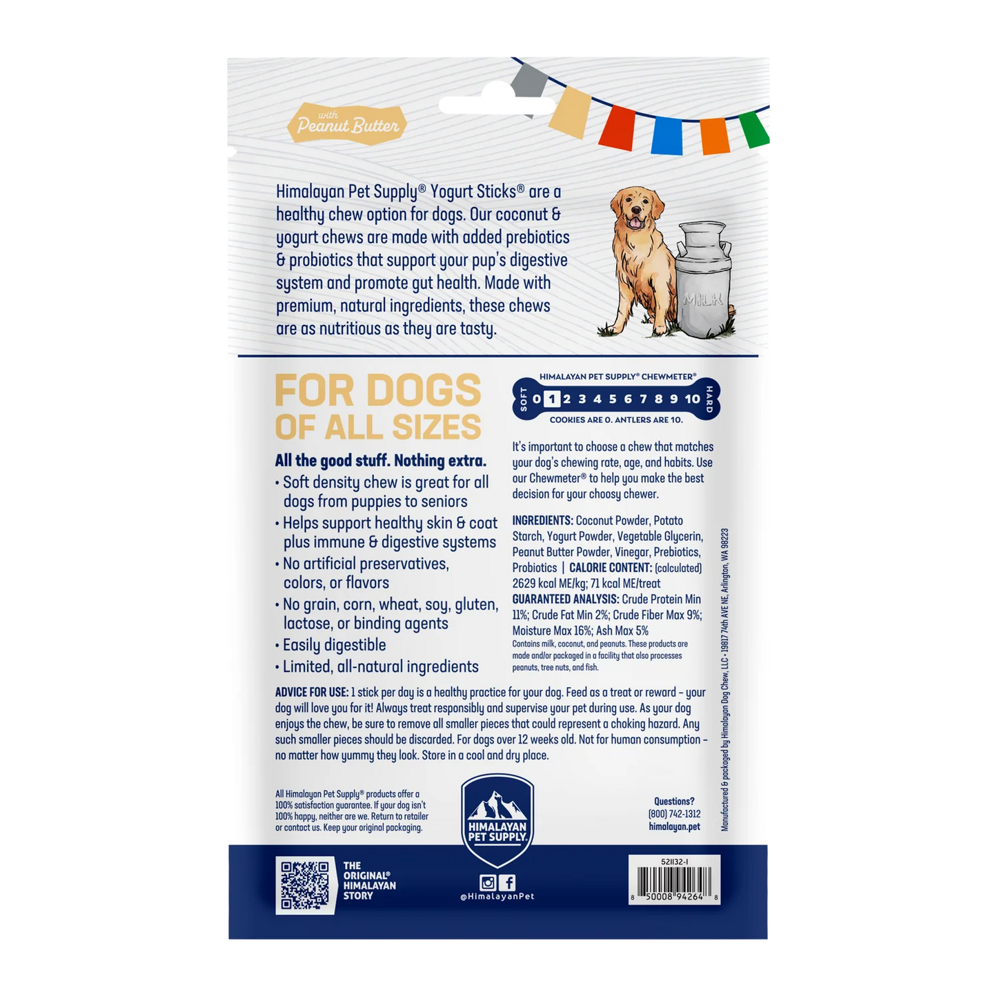 HIMALAYAN-Yogurt Sticks Peanut Butter 4.8oz