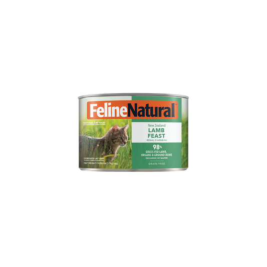 Feline Natural Lamb Feast canned cat food, 170 g — official manufacturer front pack