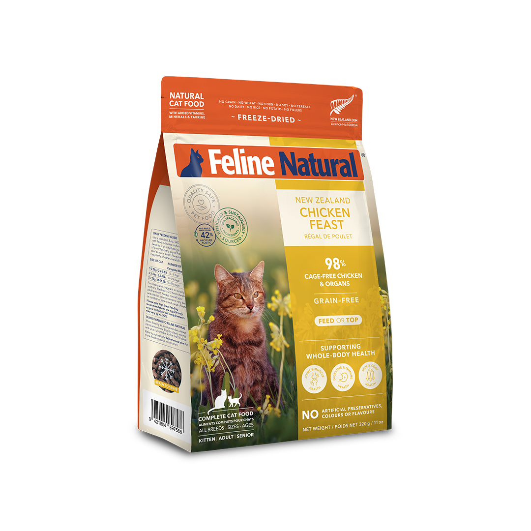 Feline Natural Chicken Feast freeze-dried cat food 320 g — official manufacturer packaging
