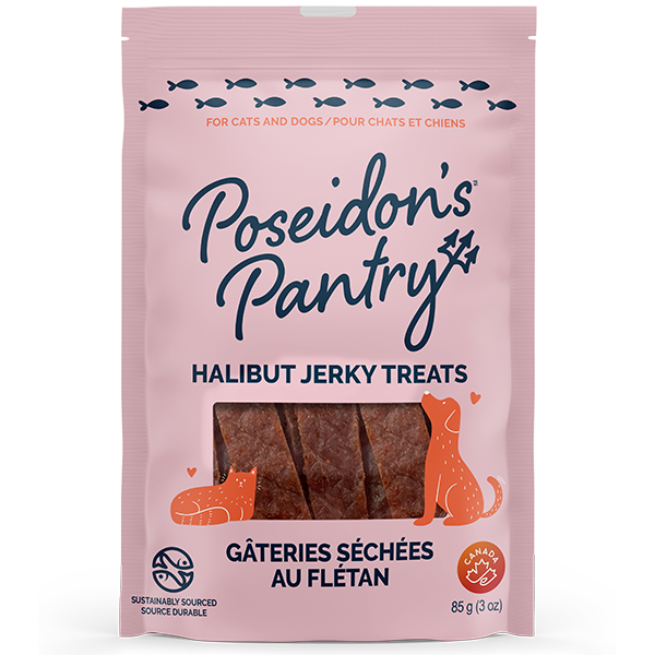 Poseidon's Pantry Dog Jerky Halibut 85g