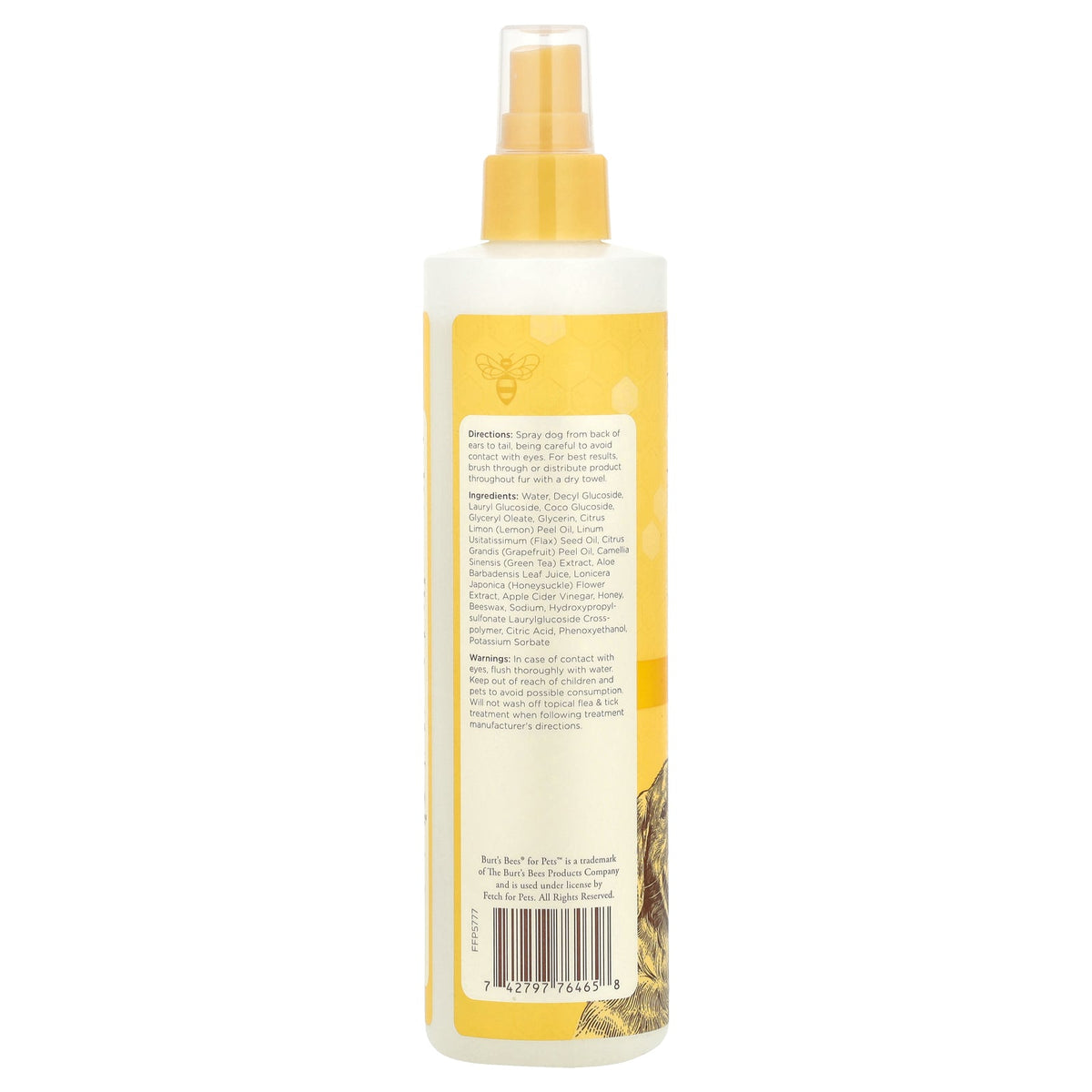 Burt's Bees Detangling Spray for Dogs with Lemon & Linseed – 10 oz