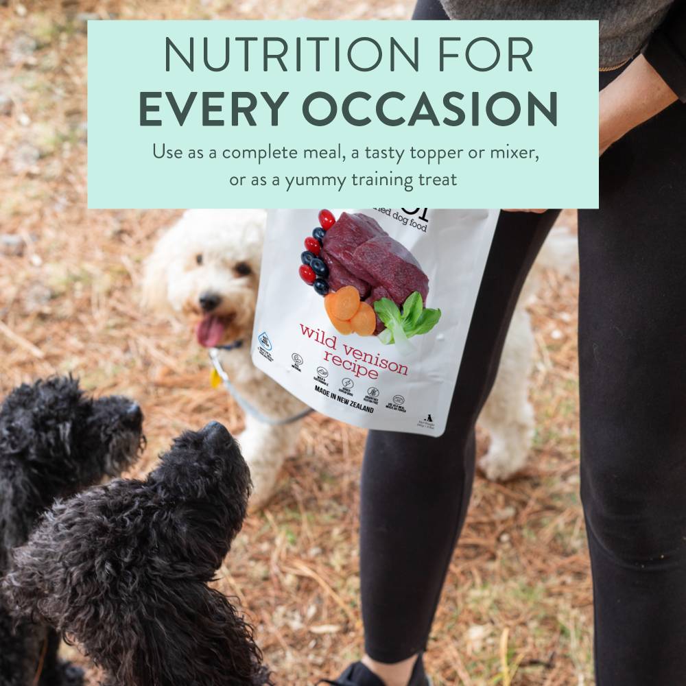 WOOF Wild Venison Freeze Dried Dog Food nutrition