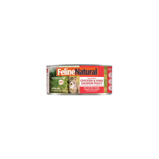 Feline Natural Chicken & King Salmon Feast wet cat food — official 85 g can