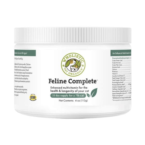 Wholistic Pet Organics Feline Complete Supplement for Cats – 4 oz