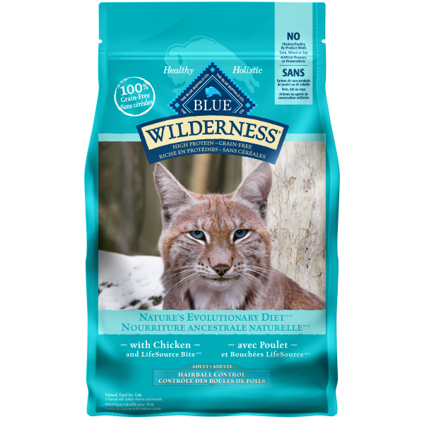 Blue Cat Wilderness GF Indoor Hairball Control Adult Chicken 5 lb.