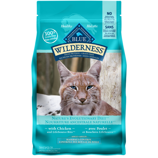 Blue Cat Wilderness GF Indoor Hairball Control Adult Chicken 5 lb.