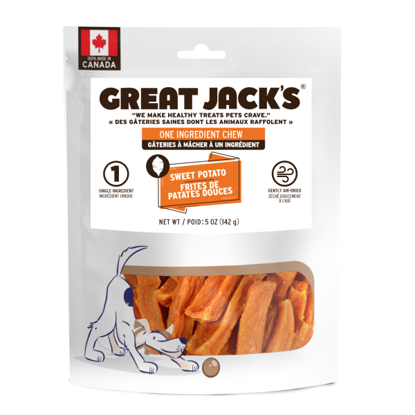 Friandises pour chiens Great Jack's à la patate douce 142 g