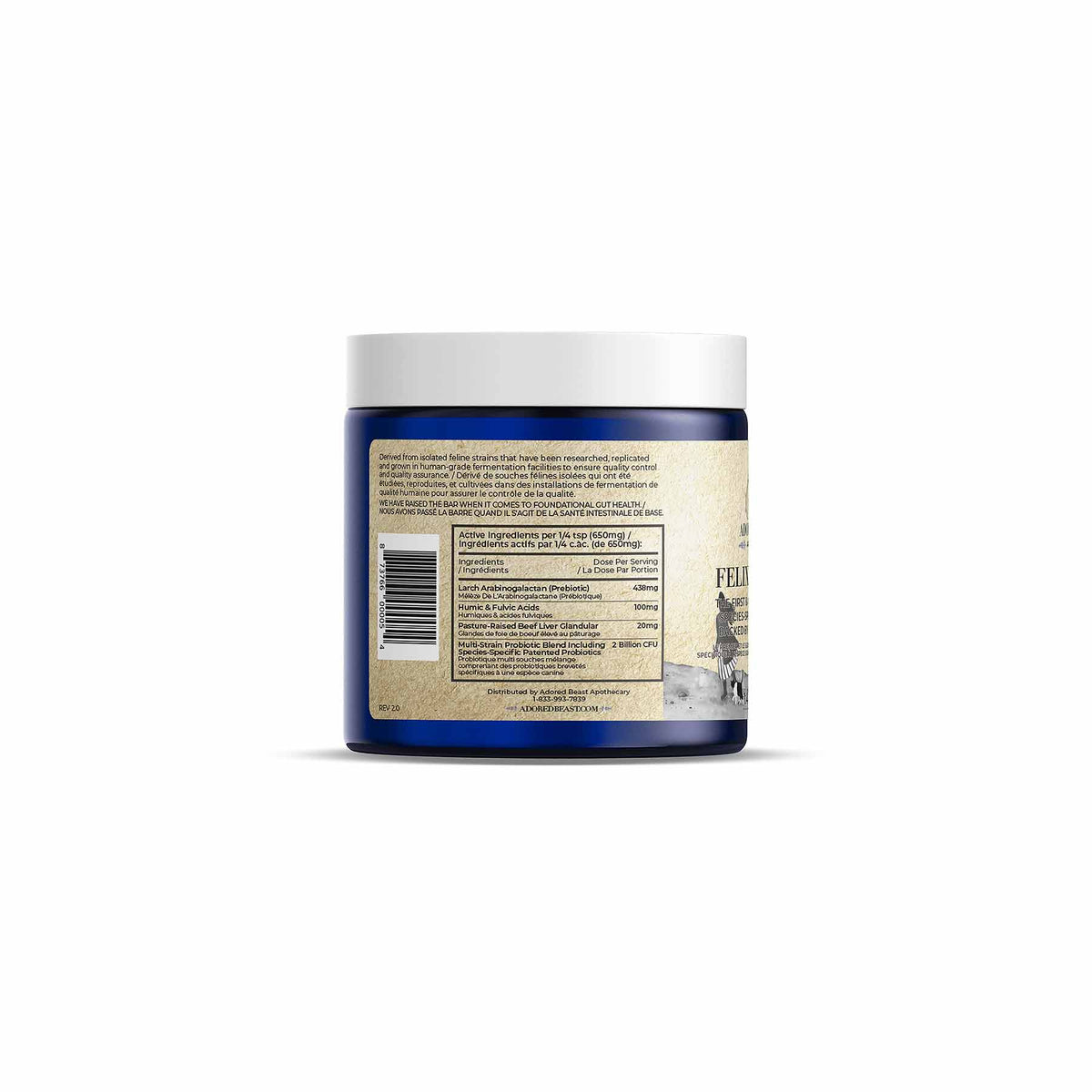Adored Beast Felix’s Flora jar side label