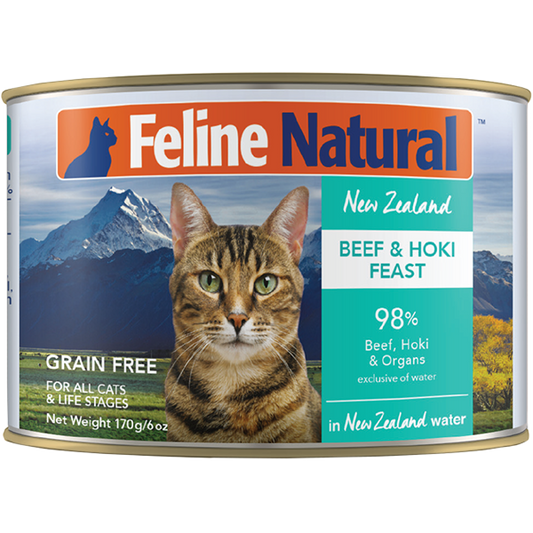 Feline Natural Cat Beef & Hoki 12/6oz Cans