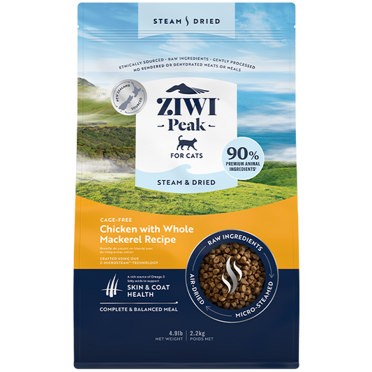 ZIWI Peak Cat Steam-Dried Chicken w/Whole Mackerel 4.9lb