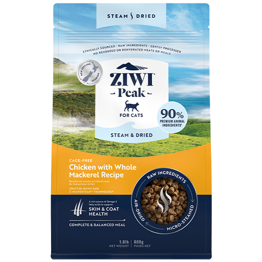 ZIWI Peak Cat Steam-Dried Chicken w/Whole Mackerel 800g