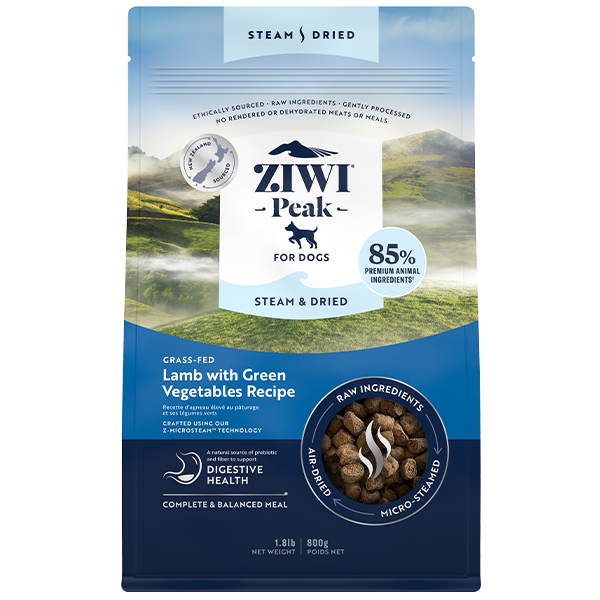 ZIWI Peak Dog Steam-Dried Lamb w/Green Vegetables 1.8lb