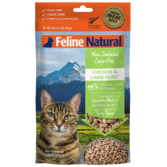 Feline Natural Cat Freeze-Dried Chicken & Lamb 3.5oz
