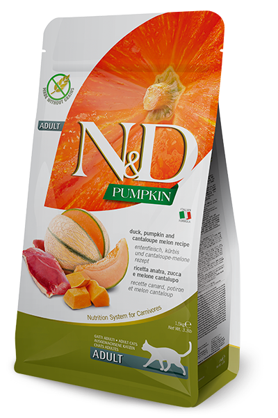 Farmina N&D Pumpkin Duck & Cantaloupe Adult Grain-Free Dry Cat Food – package