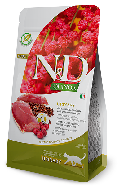 Farmina N&D Quinoa Urinary Duck Dry Cat Food – package