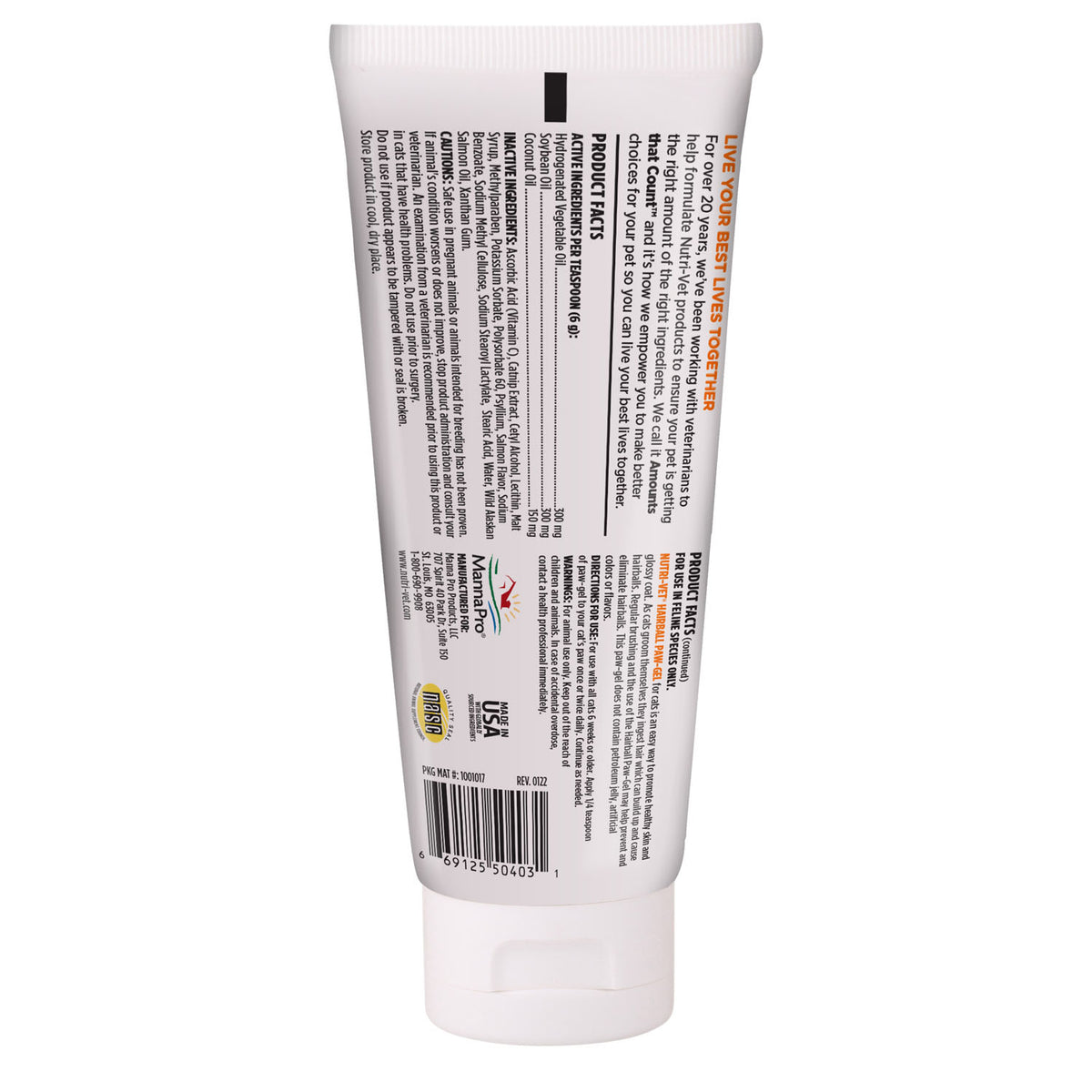 Nutri-Vet Hairball Paw-Gel for Cats Salmon – 3 oz