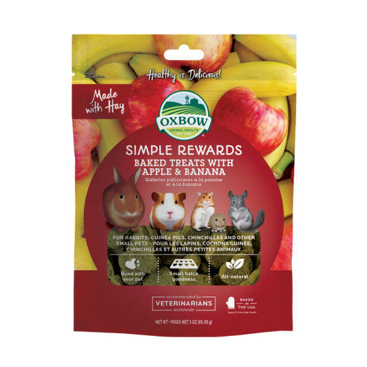 Oxbow Simple Rewards Baked Treats with Apple & Banana 3 oz