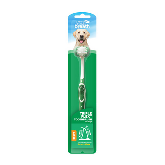 TropiClean Fresh Breath Triple Flex Toothbrush Large Dog