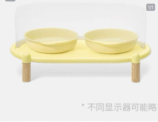 Mango PET FEEDING STAND WITH GUARD双泡泡碗