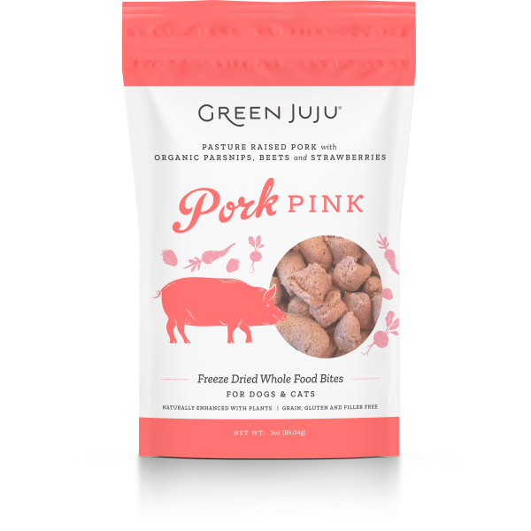 Green Juju Dog/Cat FD Whole Food Bites Pork Pink 3 oz