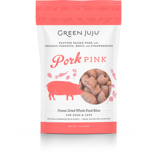 Green Juju Dog/Cat FD Whole Food Bites Pork Pink 3 oz