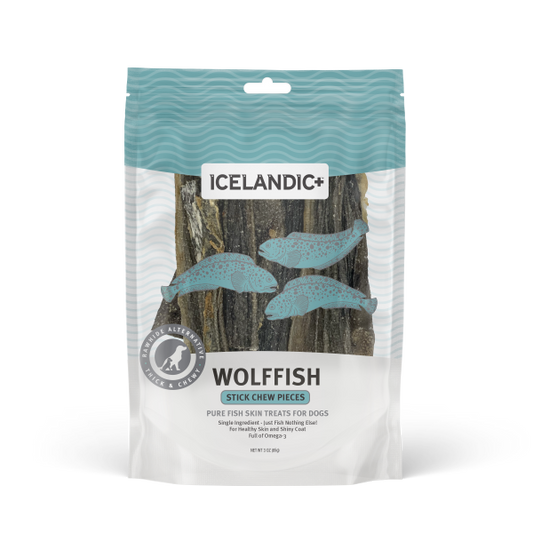 Icelandic+ Dog Wolffish Skin Stick Chews 3 oz